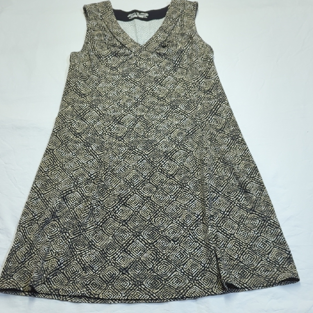 Royal Robbins Black and Tan Geometric Dress